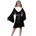 Women's Short Nun Adult Halloween Midi Dress Drama Theatrical Costume N18199