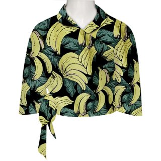 Banana Fashion Cotton Cross Round Neck Women's Blouse N18186