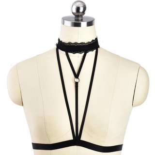 Flirting Spaghetti Straps Black Bundle Elastic Lingerie N18156