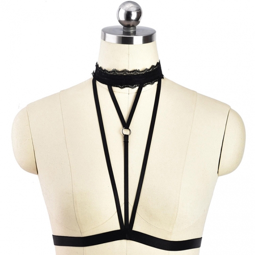 Flirting Spaghetti Straps Black Bundle Elastic Lingerie N18156