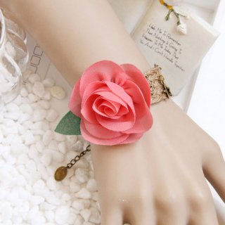 Vintage Braiding Wristband Flower Embellishment Bracelet J17894