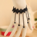 Retro Black Gothic Lace Wristband Bracelet J17782