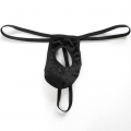Men's Sexy Black Elastic Open Pouch G-string Brief Thong PT17635