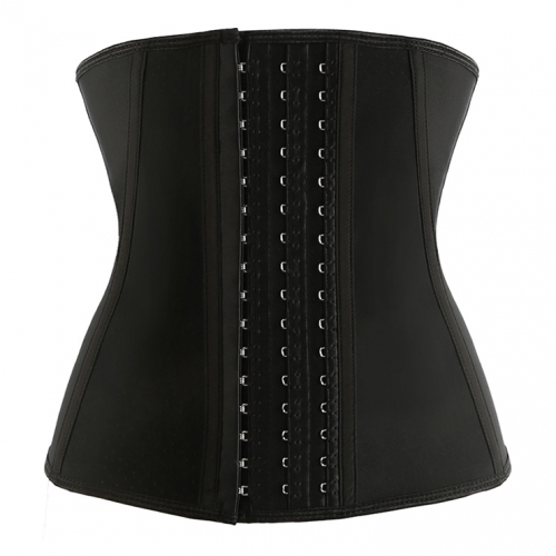 Black 9 Steels Boned Latex Sport Waist Cincher Underbust Corset N17511