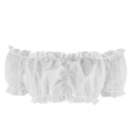 Sexy White Organza Off Shoulder Ruched Ruffled Crop Top N17456
