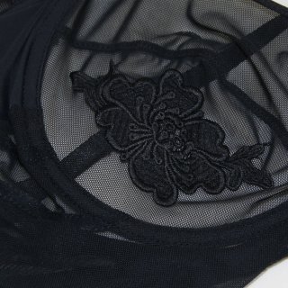 Sexy Charming Black Sheer Mesh Bustier Girdle Waist Cincher N17304