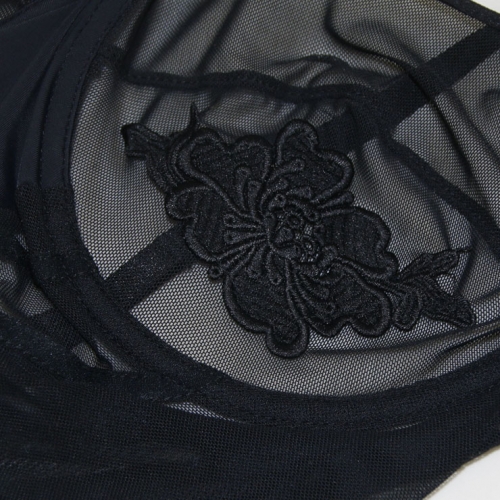 Sexy Charming Black Sheer Mesh Bustier Girdle Waist Cincher N17304