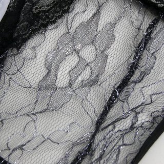 Sexy Black Deep V Cut Out Floral Lace Bodysuit One-piece Lingerie Set N17259