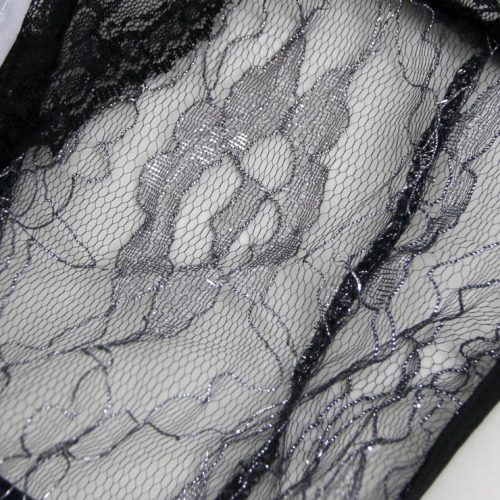 Sexy Black Deep V Cut Out Floral Lace Bodysuit One-piece Lingerie Set N17259