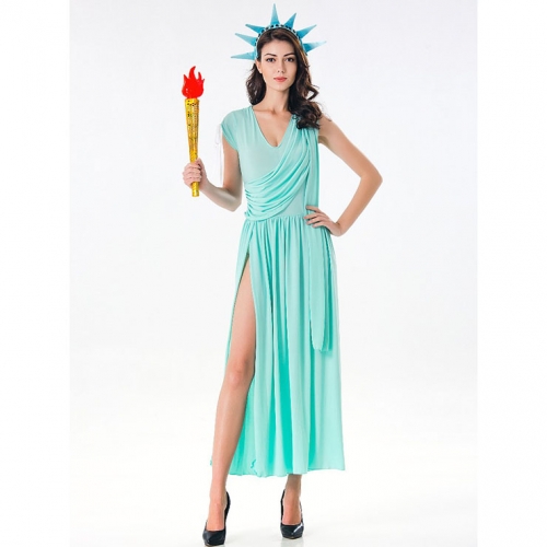 Patriotic Party Miss Statue of Liberty Adult Cosplay Costume N17099