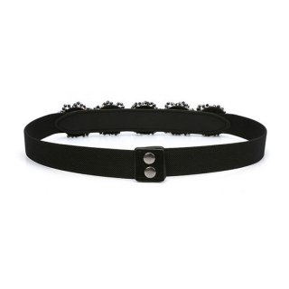 Women's Fashion Green Crystal Beaded Elastic Thin Waist Belt N17032