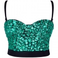 Sweets Green Studded Gem B Cup Bustier Bra Clubwear Top N16717