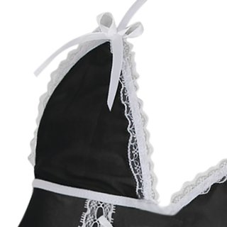 Hot Sexy Black Maid Babydoll Lingerie French Maid Cosplay Costume Set N16625
