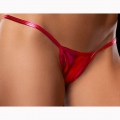 Sexy Red Low Waist Faux Leather Thong Night Club T-back PT16580