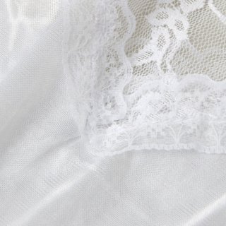 Charming White Cross Back Straps Floral Lace Satin Babydoll Nightwear Lingerie N16498