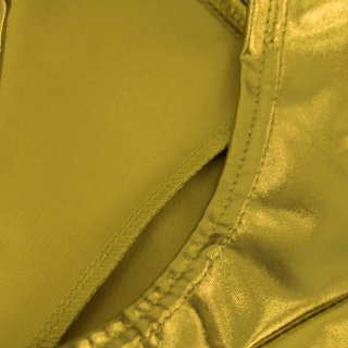 Sexy Gold Faux Leather Night Club Panties PT16478
