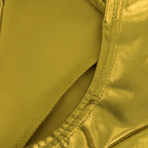 Sexy Gold Faux Leather Night Club Panties PT16478