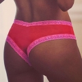 Charming Red High Waist Stretch Hollow Out Panty PT16435