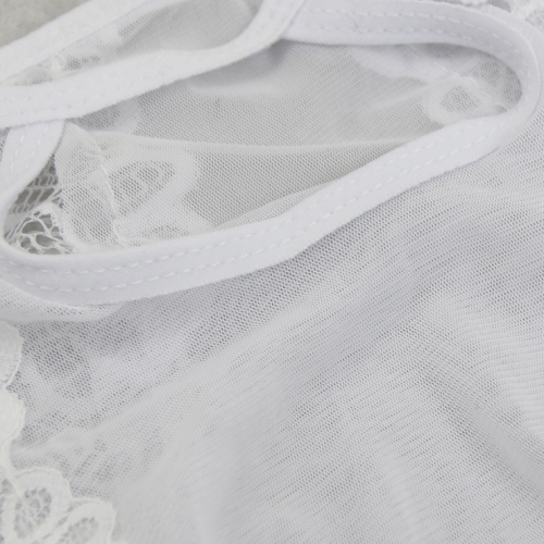 Charming White Floral Lace Bra Top and Panty Lingerie Set N16412