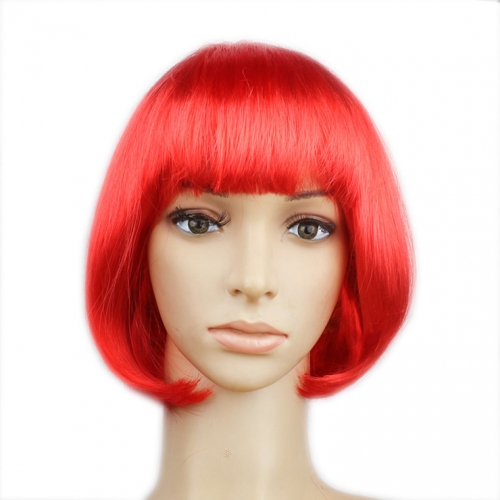 Women's Fashion Red Short Bob Hair Cosplay Party Wigs MS16099