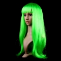 Women's Fashion Green Straight Bangs Cosplay Wig Long Straight Hair Wig MS16117
