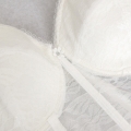 Women's White Floral Lace Plastic Bone Bridal Strapless Bustier N15762