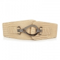 Women's Retro Punk Metal Interlock Buckle Elastic Wide Waist Belt N15382