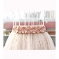 Women's Flower Rhinestone Leather Elastic Dress Wide Waist Belt Band N15372