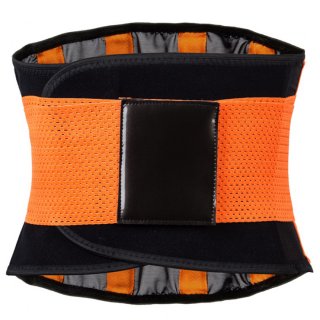 Unisex Orange Neoprene Stripe Waist Trainer Body Shaper Belt N15283