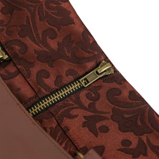 Women's Steampunk Gothic Brown Jacquard Fishtail Skirt with Pouch N15060
