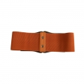 Fashion Brown Leather Stretch Waistband High Waisted Cincher Corset Belt N14794