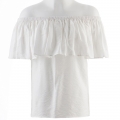 Sexy Summer Casual White Ruffle Off Shoulder Blouse N14788