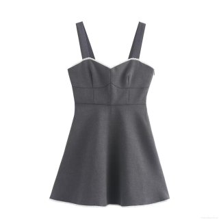 Women's Sexy Backless Mini Dress With Lace Trim Polyester Spaghetti Strap A-Line Short Skirt For Party Clubwear Daily Dating Slim Fit Sleeveless Camisole Dress