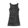 Sexy Sleeveless Sequin Mini Dress Backless Bodycon Party Clubwear Sparkly Polyester Night Out Evening Dress For Women