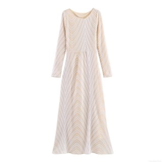 Elegant Women Sequin Maxi Dress Cowl Neck Long Sleeve Sparkling Geometric Wave Pattern Bodycon Evening Gown For Party Wedding Formal Events