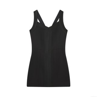 Women's Sexy V-Neck Criss-Cross Backless Mini Dress Sleeveless Bodycon A-Line Polyester Dress For Clubwear Night Out Streetwear Black