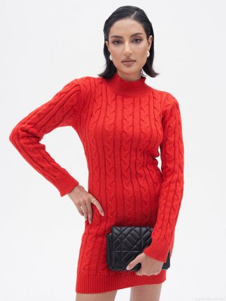 Women Autumn Backless Cable Knit Sweater Dress Stand Collar Long Sleeve Sexy Knitted Bodycon Mini Dress For Daily Party Streetwear Casual Wear