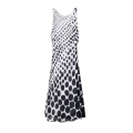 Women's Sexy Backless Polka Dot Maxi Cami Dress Elegant V-Neck Sleeveless Spaghetti Strap Summer Beach Sundress Party Clubwear