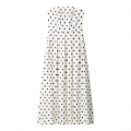 Women Summer Polka Dot Tube Top Maxi Dress Sexy Backless 100% Polyester A-Line Long Dress For Vacation Party Street Style White Black Dots