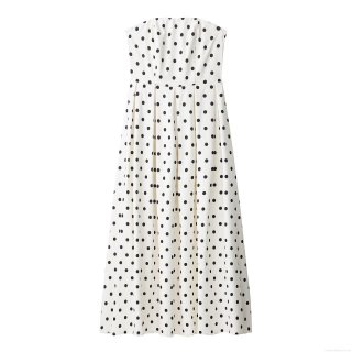 Women Summer Polka Dot Tube Top Maxi Dress Sexy Backless 100% Polyester A-Line Long Dress For Vacation Party Street Style White Black Dots
