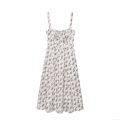 Women's Summer Floral Print Cami Dress Sexy Backless Lace Up Slit Midi Slip Dress Slim Fit A-Line Streetwear Party Club Polyester Dress
