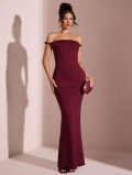 Elegant Off Shoulder Backless Evening Maxi Dress Polyester Spandex Bodycon Long Dress For Party Wedding Women Sexy Bodycon Ruched Gown