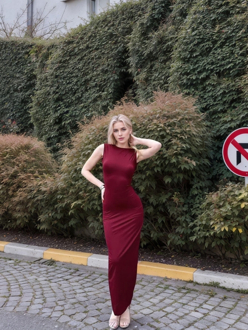 Women's Sexy Wine Red Backless Hollow Out Maxi Dress 95% Polyester 5% Spandex High Stretch Slim Fit Bodycon Evening Party Long Dress