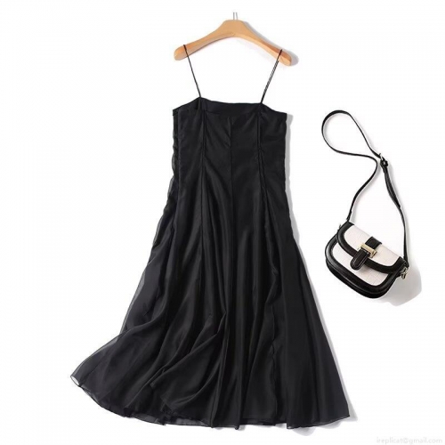 Women's Sexy Cami Maxi Dress 100% Polyester Draped High Waist A-Line Long Dress for Summer Holiday Party Elegant Minimalist Sleeveless One-Neck Gown