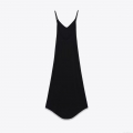 Women's Sexy V Neck Strappy Maxi Dress Polyester Blend Side Slit Pleated Backless Long Dress For Party Evening Night Club Elegant Black Solid Color Gown