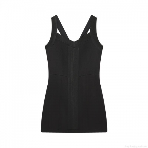 Women's Sexy Deep V Neck Bodycon Mini Dress Crisscross Backless Bandage Dress With Back Metal Zipper Solid Black Slim Fit Sleeveless Dress For Evening Party Cocktail Clubwear