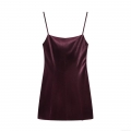 Elegant Wine Red Velvet Spaghetti Strap Mini Dress Sexy Backless Square Neck Sleeveless Party Bodycon Club Dress For Women Night Out