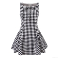 Women's Gingham Sleeveless Dress Cotton Polyester Blend Check Mini A-Line Skirt With Bow Summer Party Vacation Casual Lolita Style