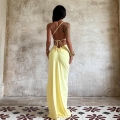 Women Sexy One Shoulder Backless Evening Maxi Dress Elegant Ruched Side Split Bodycon Long Gown For Formal Party Banquet Wedding Guest Clubwear Summer Vacation Polyester Spandex