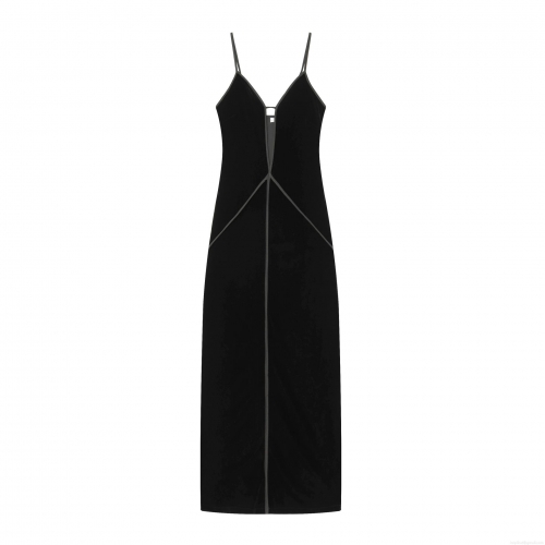 Women Sexy Black Velvet Maxi Dress V Neck Spaghetti Strap Sleeveless High Waist Hollow Out Elegant Bodycon Long Party Evening Dress For Women